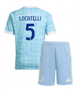 Günstige Juventus Manuel Locatelli #5 Auswärts Trikotsatzt Kinder 2025-26 Kurzarm (+ Kurze Hosen)